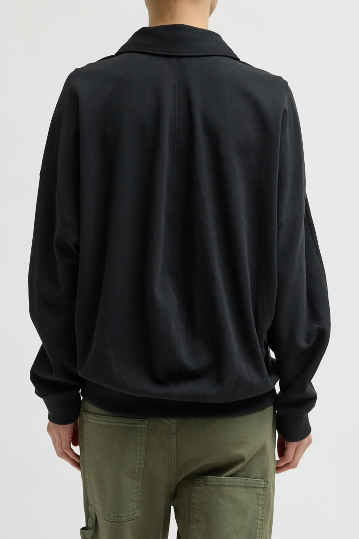Sweatshirt Light Weight Polo in Schwarz Tibi