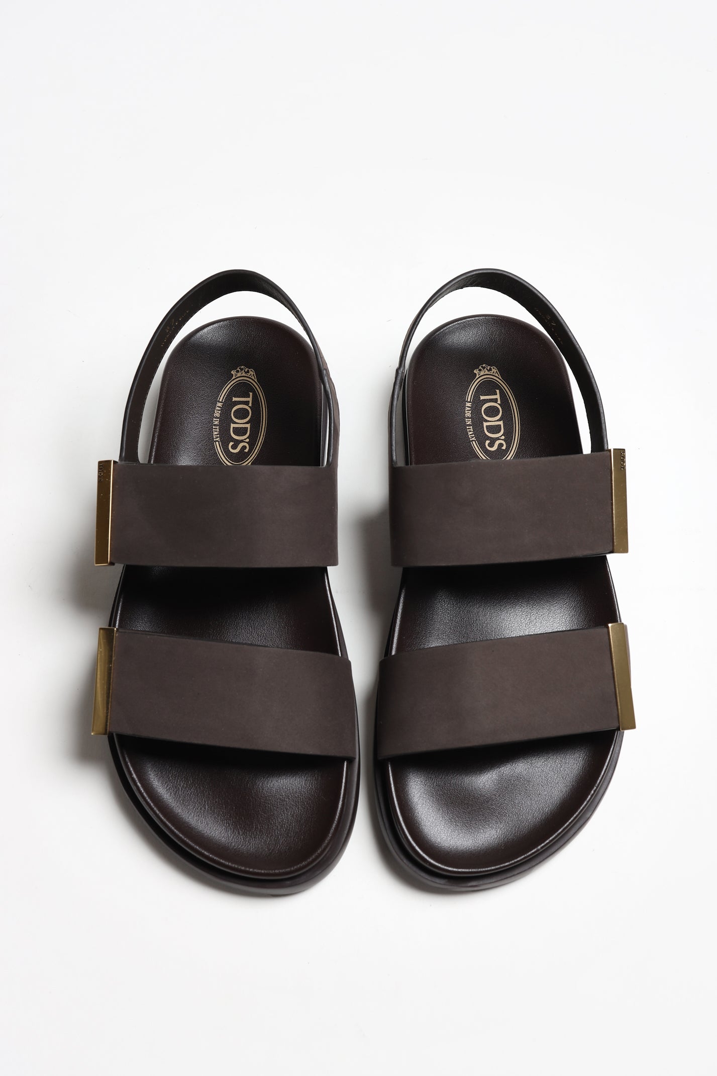 Sandalias con velcro de nubuck color taupe de Tod's - Anita Hass