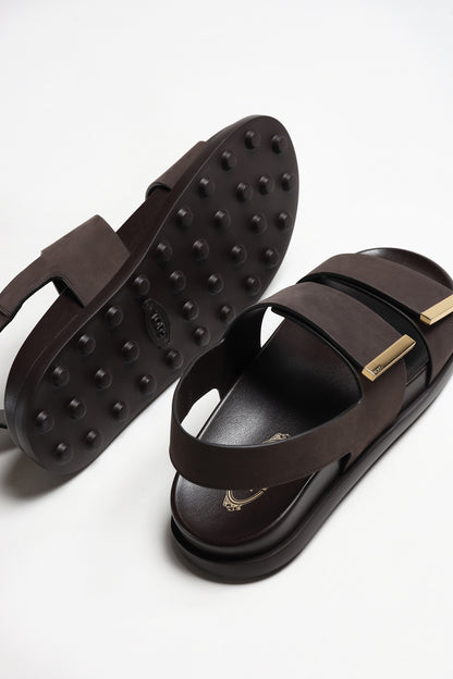 Sandalias con velcro de nubuck color taupe de Tod's - Anita Hass