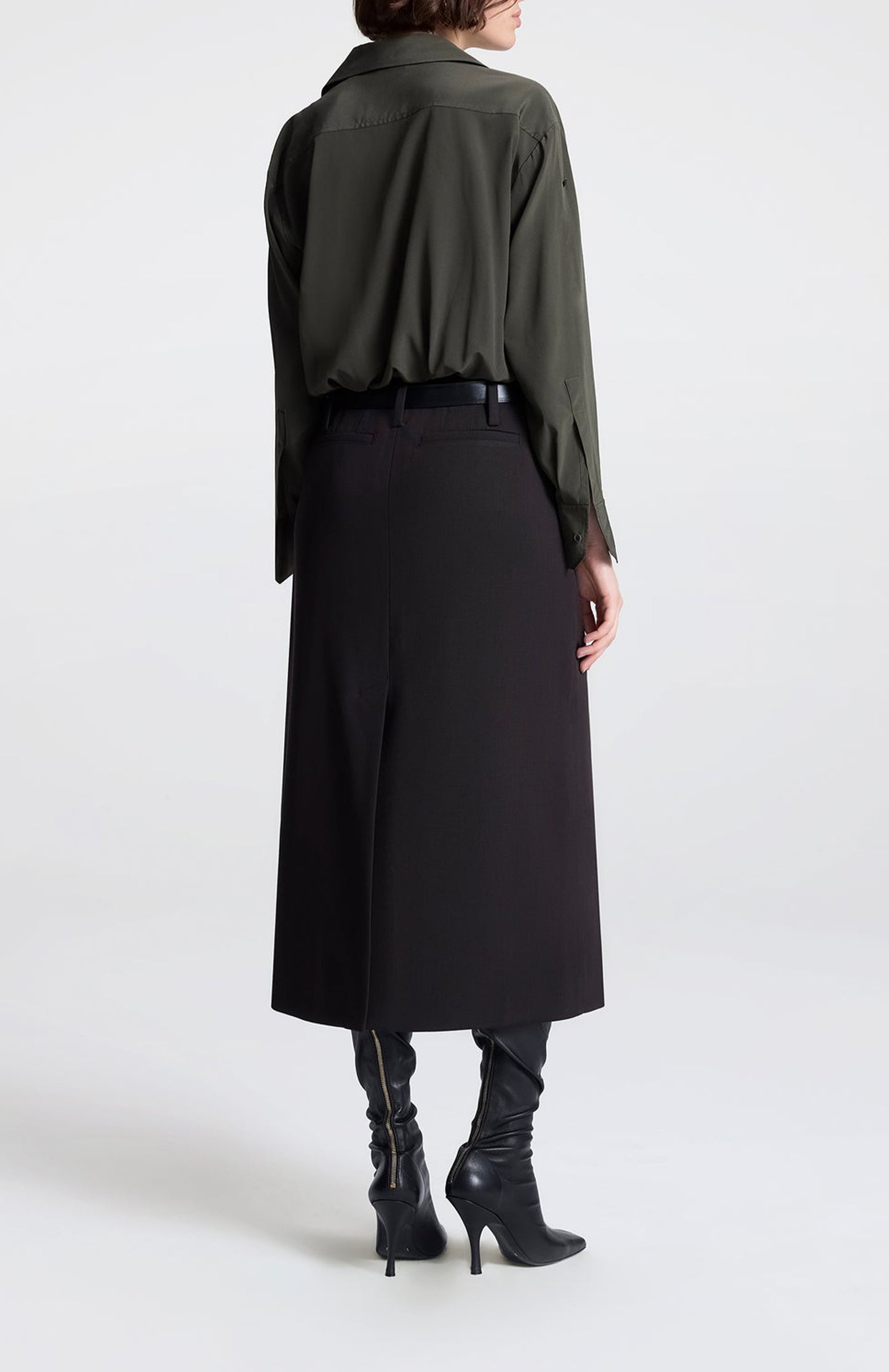 Bluse Leo Cropped in Olive BrownA.L.C. - Anita Hass