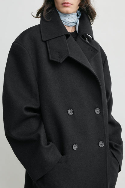 Jacke Broad Peacoat in SchwarzToteme - Anita Hass