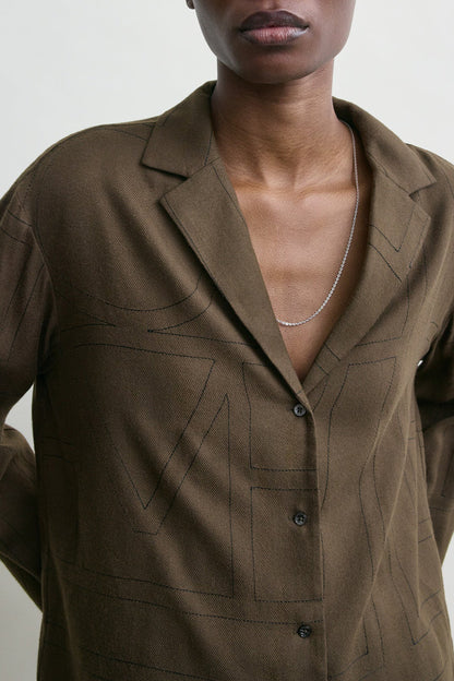 Bluse PJ Flannel in Dark BrownToteme - Anita Hass