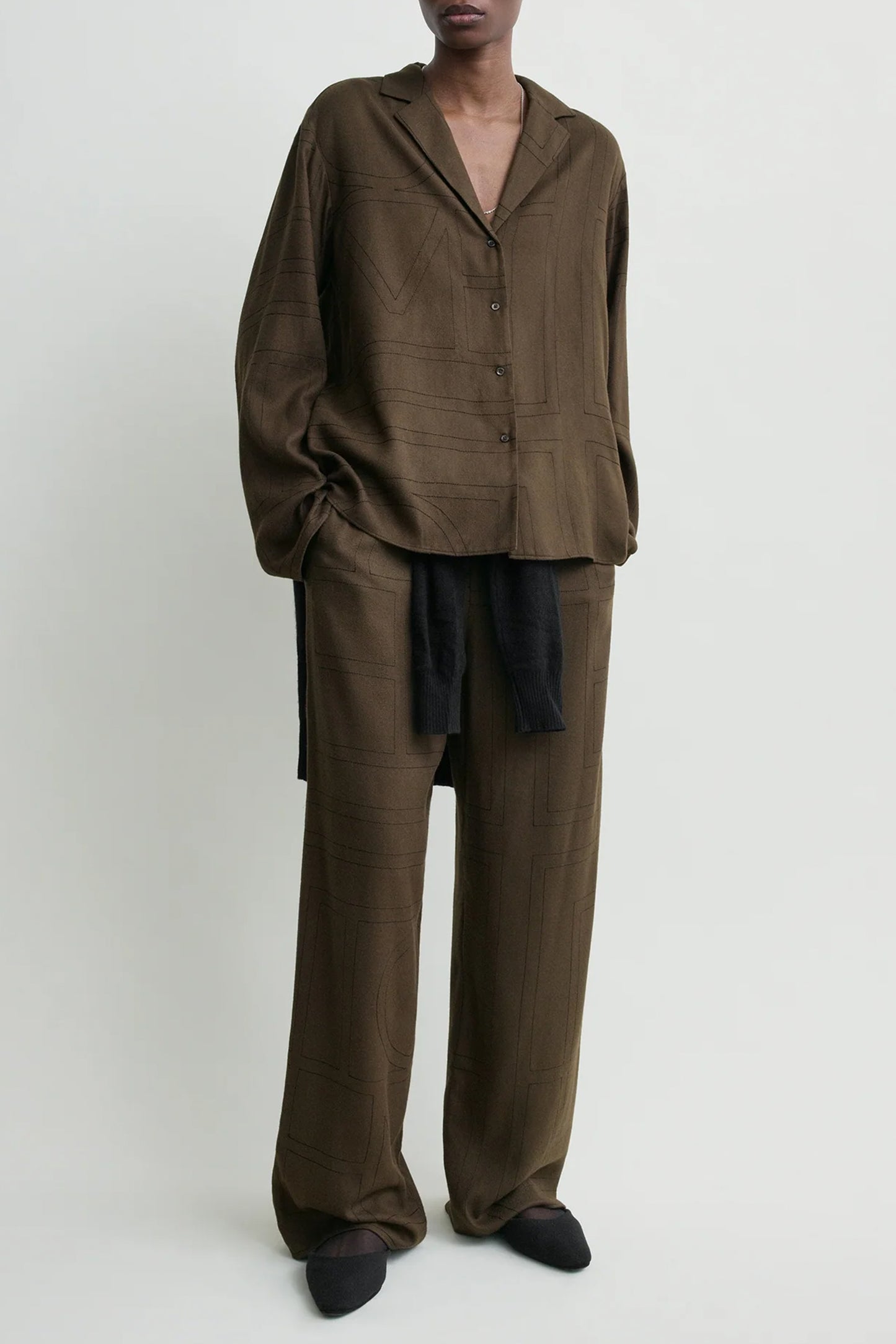 PJ Flannel blouse in Dark Brown