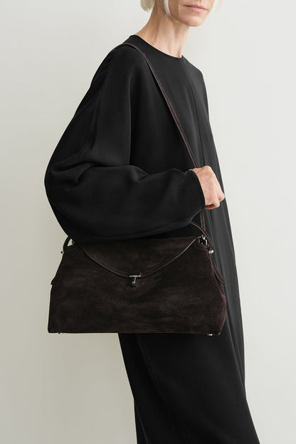 Tasche T-Lock Suede in EspressoToteme - Anita Hass