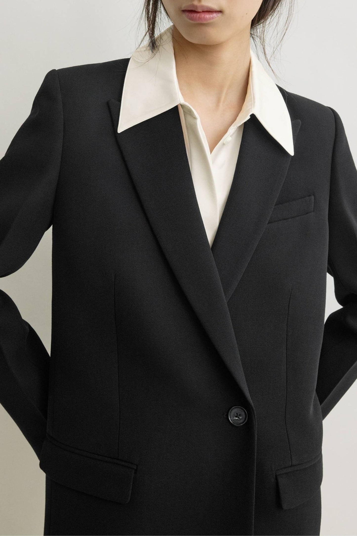 Slim-Fit Tailored Blazer in Black by Toteme - Anita Hass