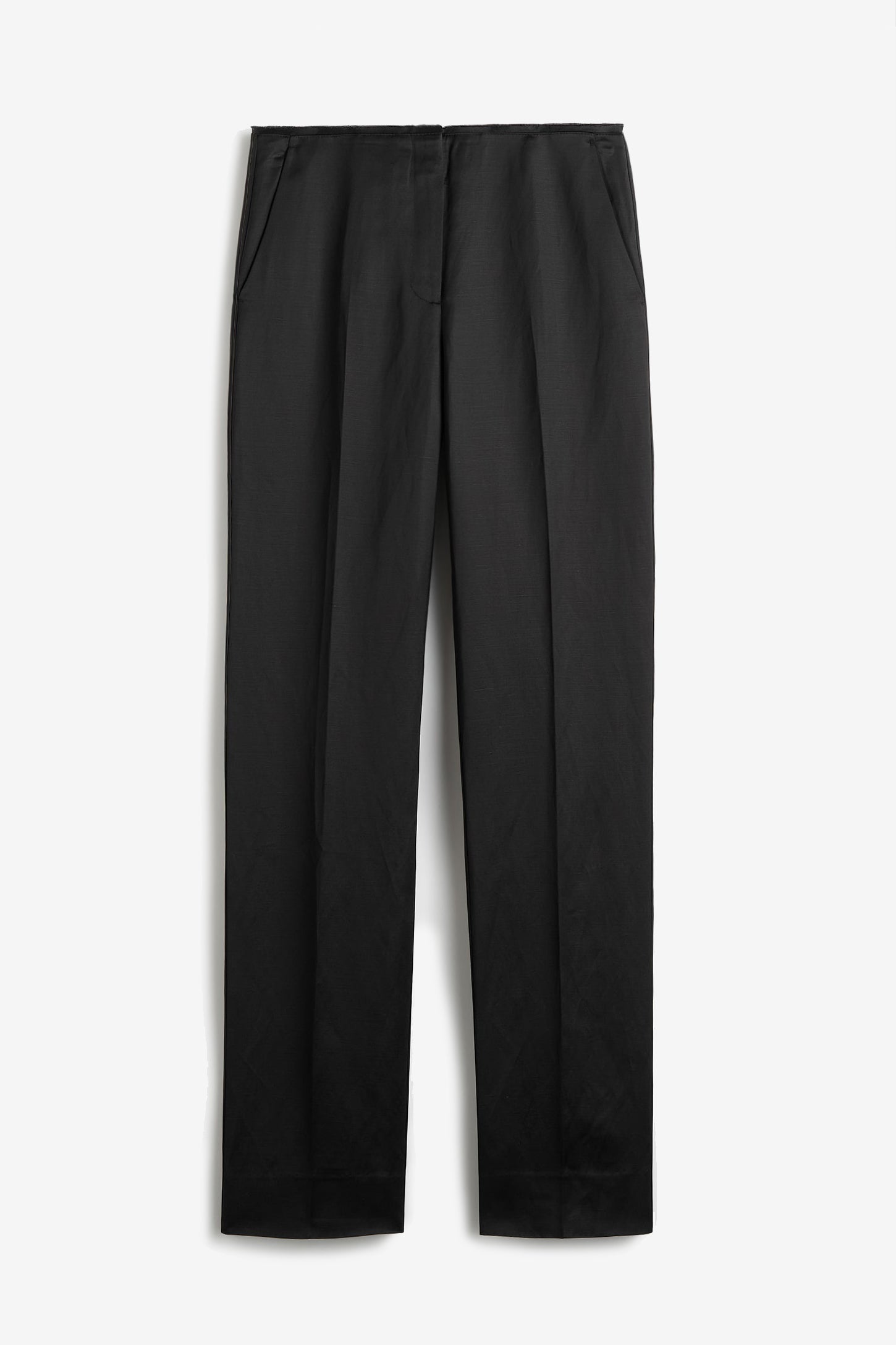 Easy Raw Edge Pants in Black by Toteme - Anita Hass