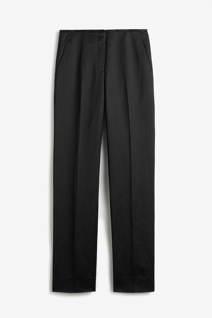 Easy Raw Edge Pants in Black by Toteme - Anita Hass