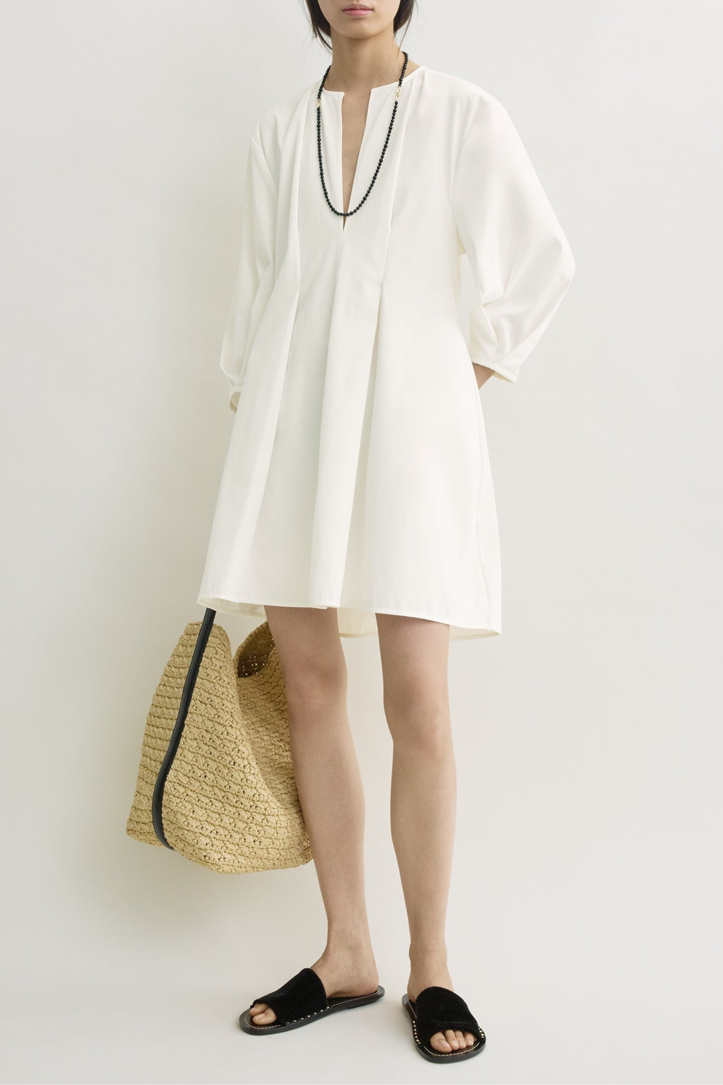 Vestido «Balloon Sleeve» en blanco de Toteme - Anita Hass