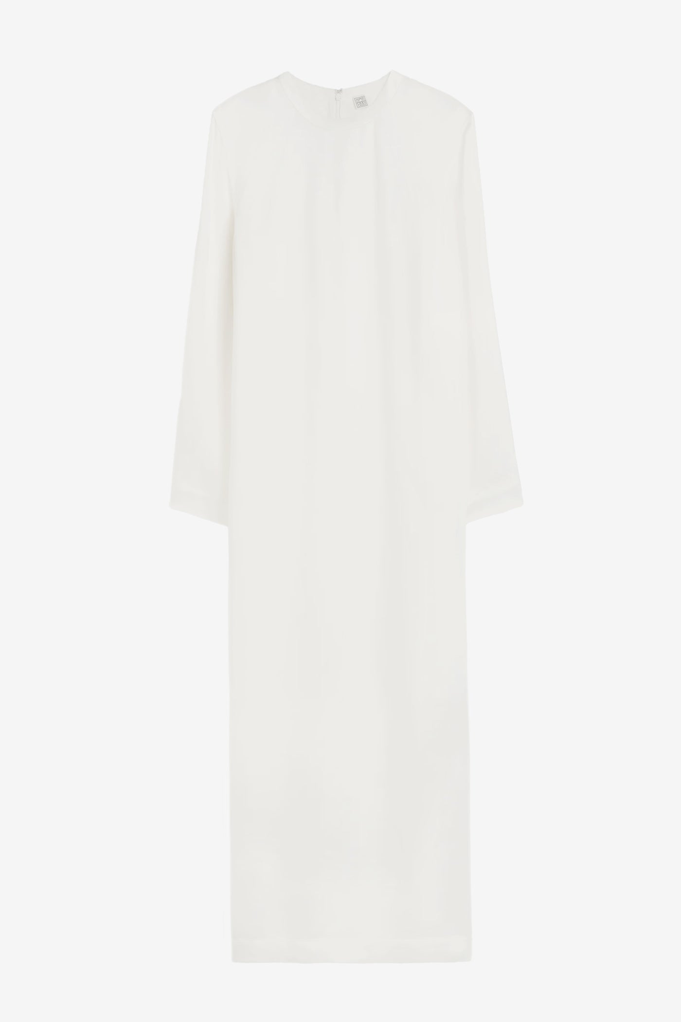 Long Satin Dress in White by Toteme - Anita Hass