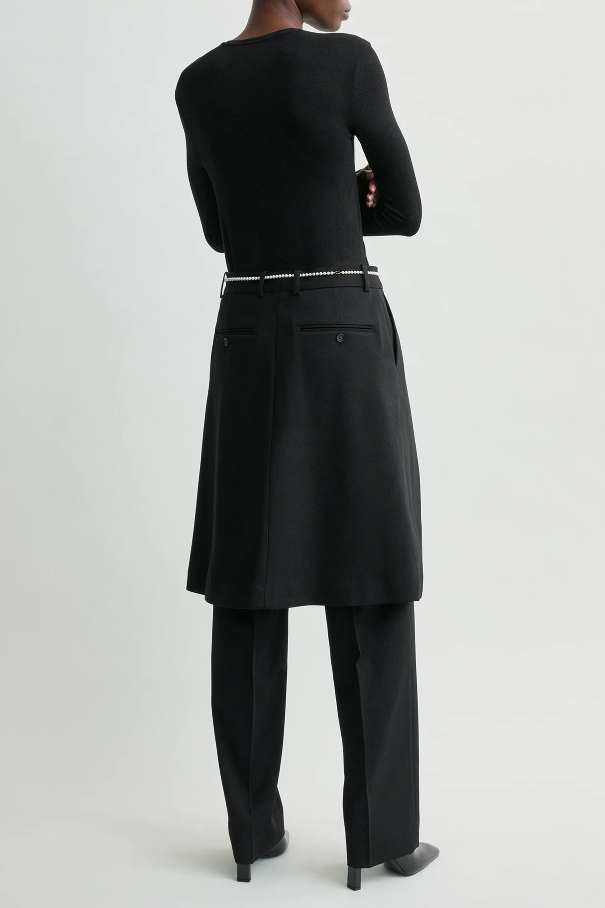Core Long-Sleeve Shirt in Black by Toteme - Anita Hass