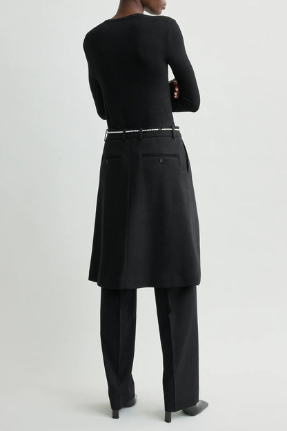 Core Long-Sleeve Shirt in Black by Toteme - Anita Hass