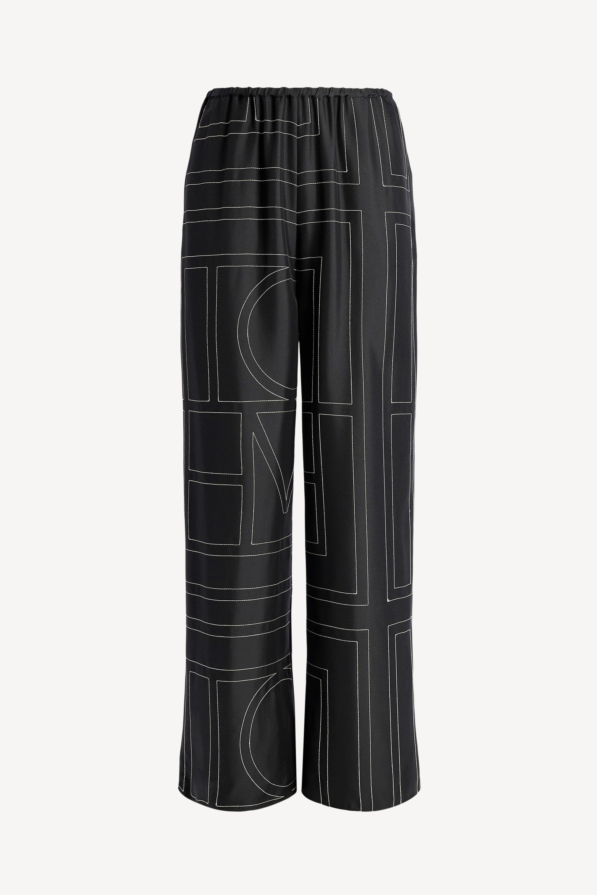 Seidenhose Monogram PJ in Schwarz Toteme