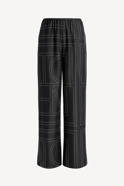 Seidenhose Monogram PJ in Schwarz Toteme