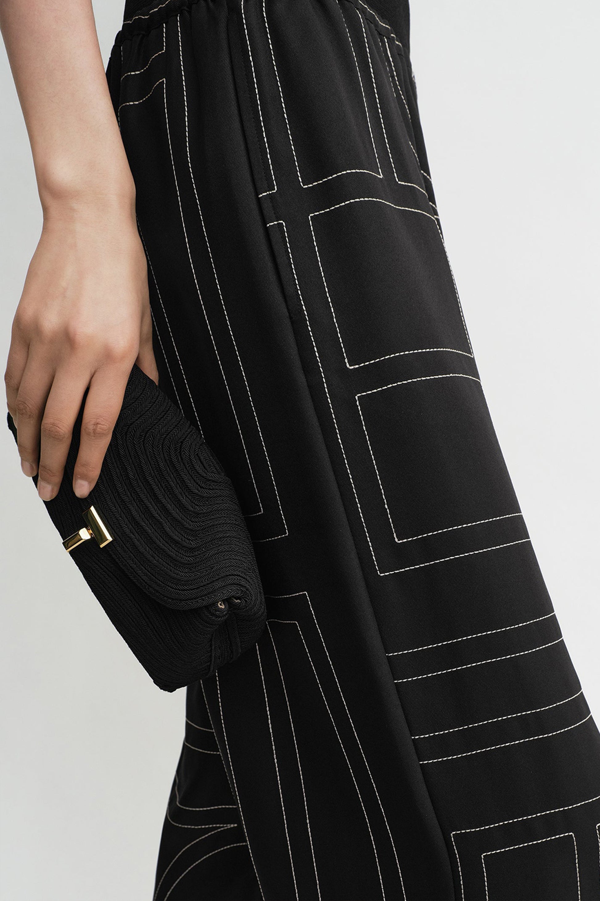 Seidenhose Monogram PJ in Schwarz Toteme