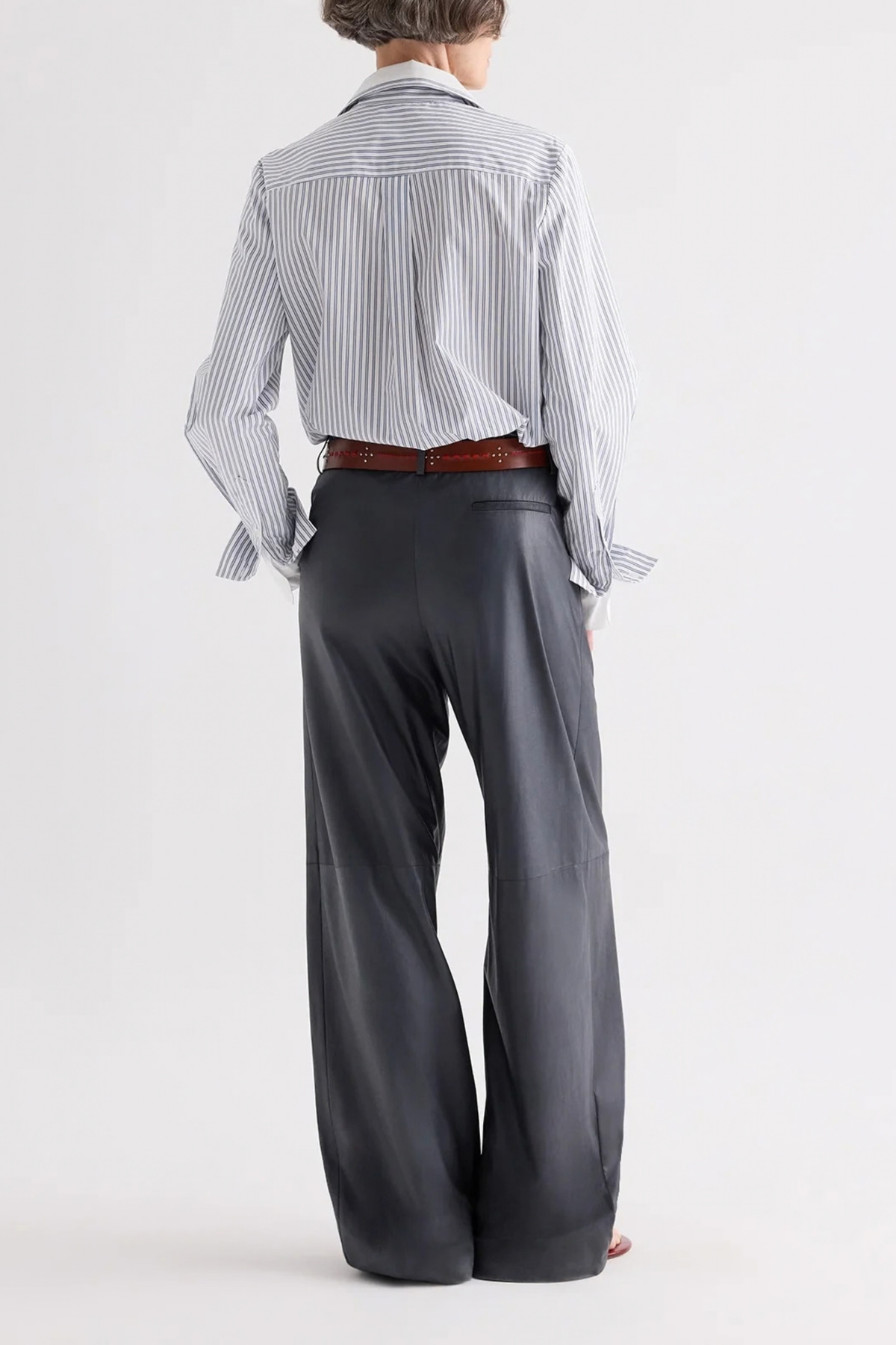 Bluse Double Layer Boyfriend in Weiß/Navy TWP Clothing