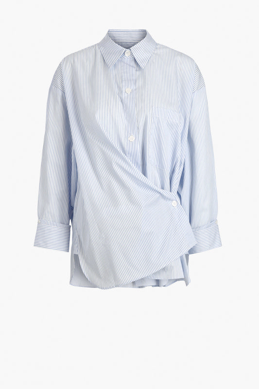 Newest Earl Blouse in White/Blue