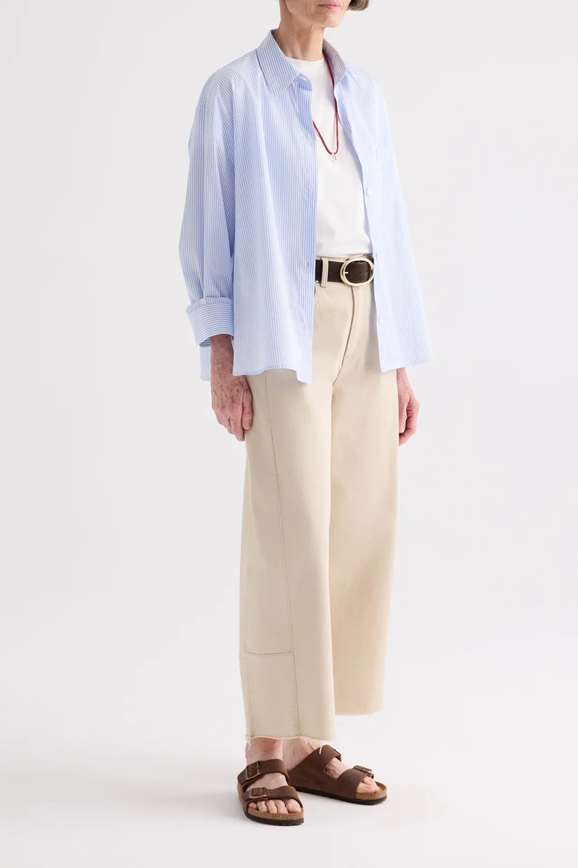 Bluse Newest Earl in White/Blue TWP Clothing