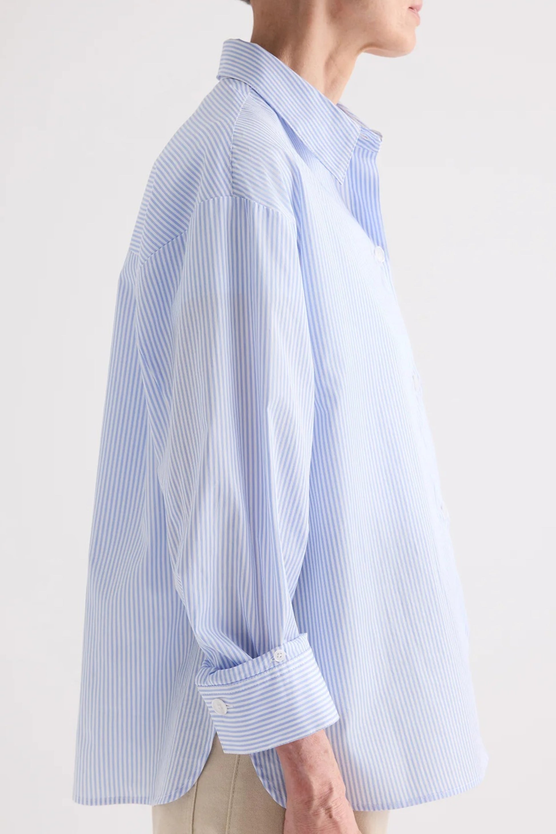 Bluse Newest Earl in White/Blue TWP Clothing