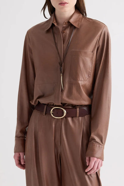 Lederbluse Cowboy Update in Pinecone TWP Clothing
