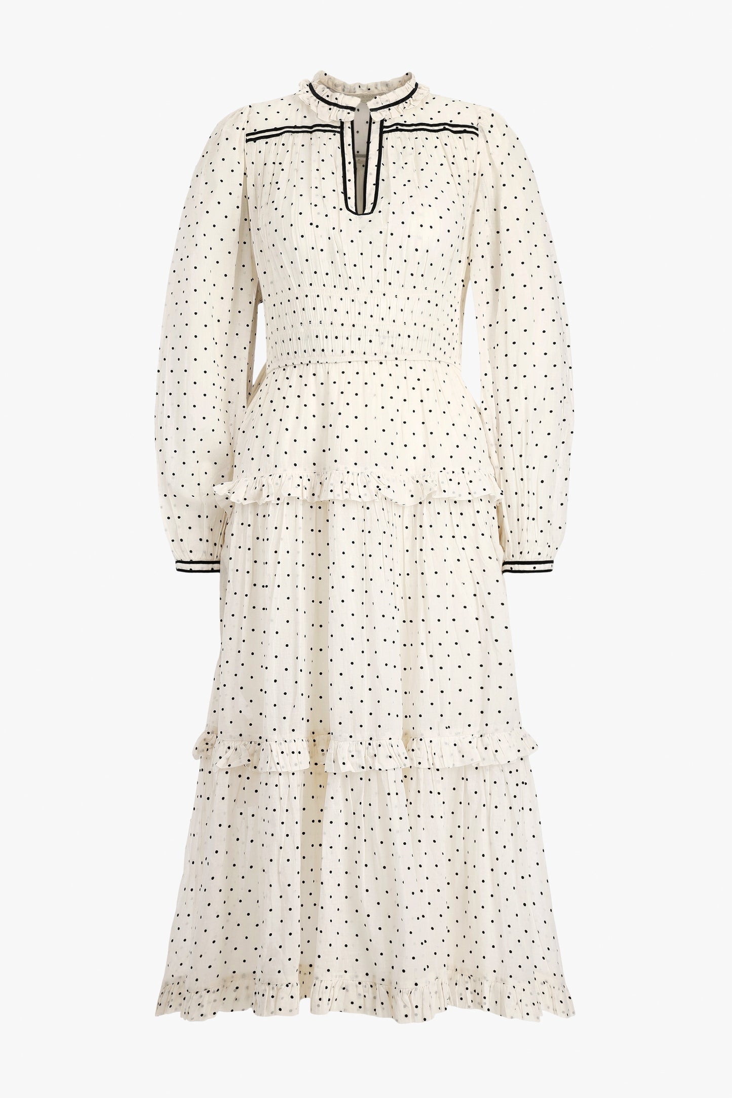 Ardelle Dot Dress in White
