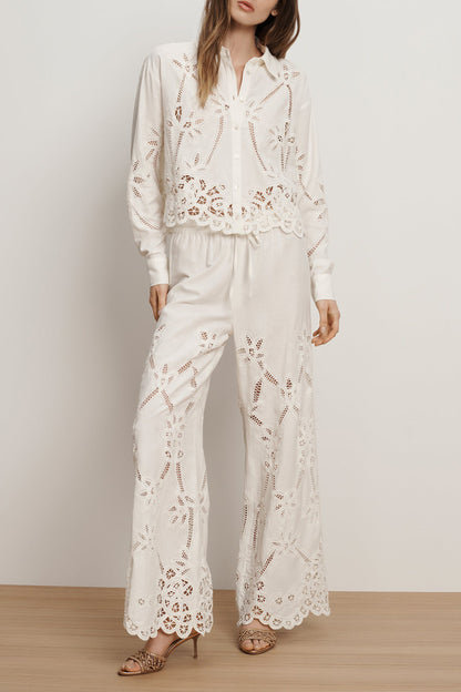 Bluse Aderes Eyelet in DoveVeronica Beard - Anita Hass