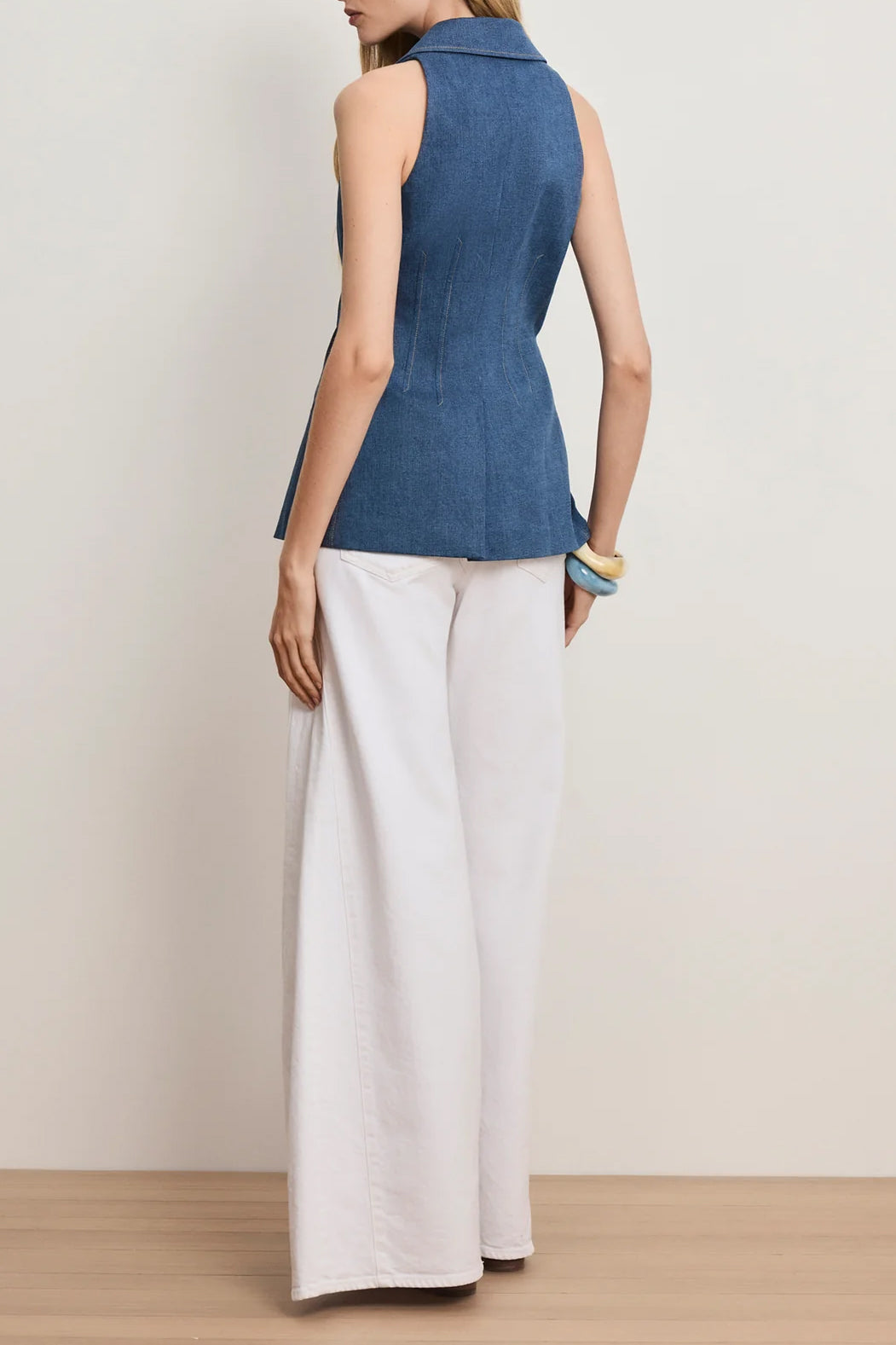 Costa Denim Vest in Cosmo by Veronica Beard - Anita Hass
