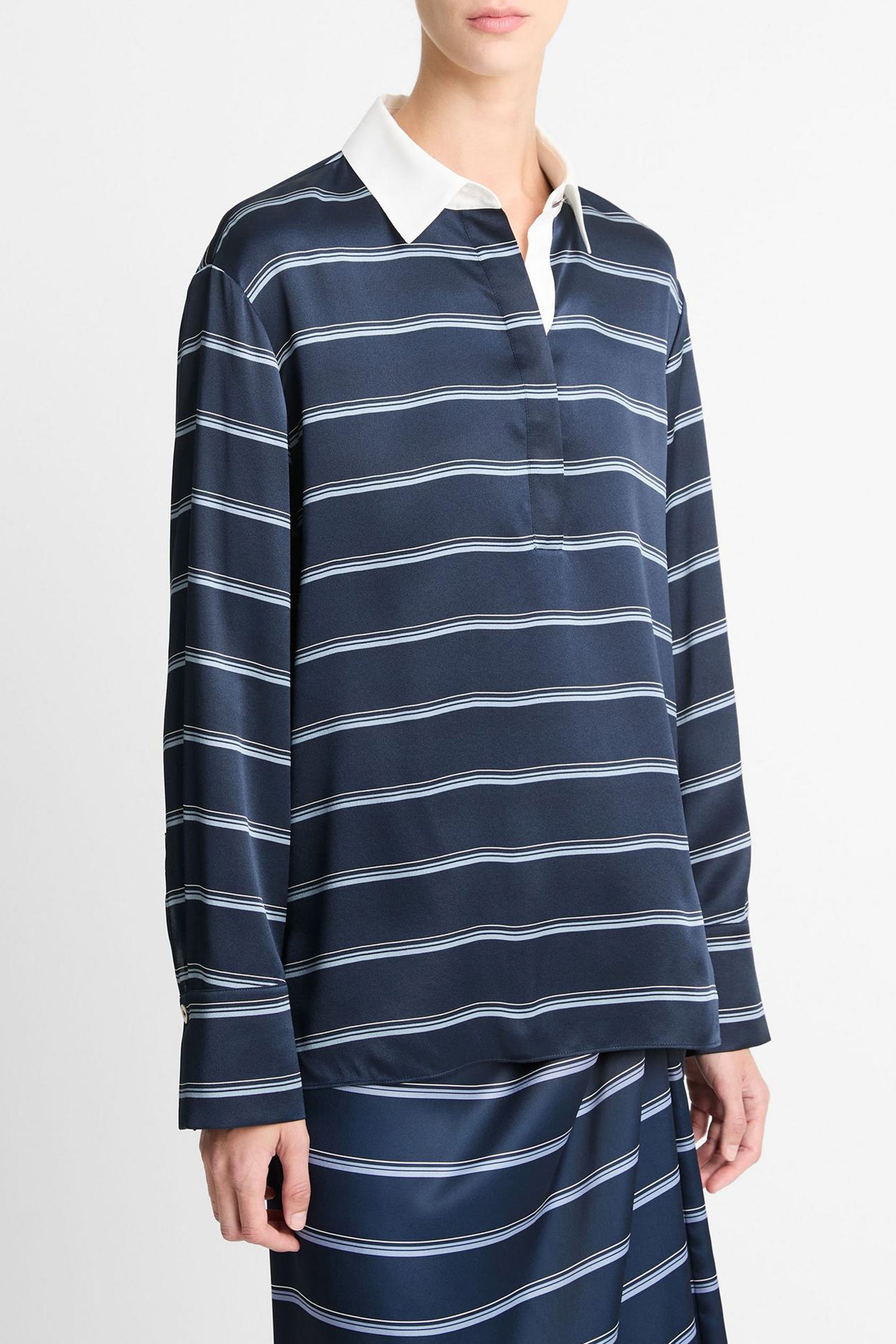 Bluse Rugby Stripe in Coastal Blue/SandshellVince - Anita Hass