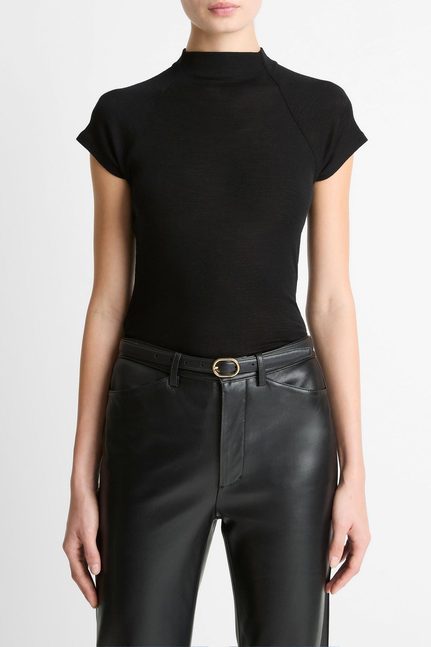 Raglan Mock T-shirt in black