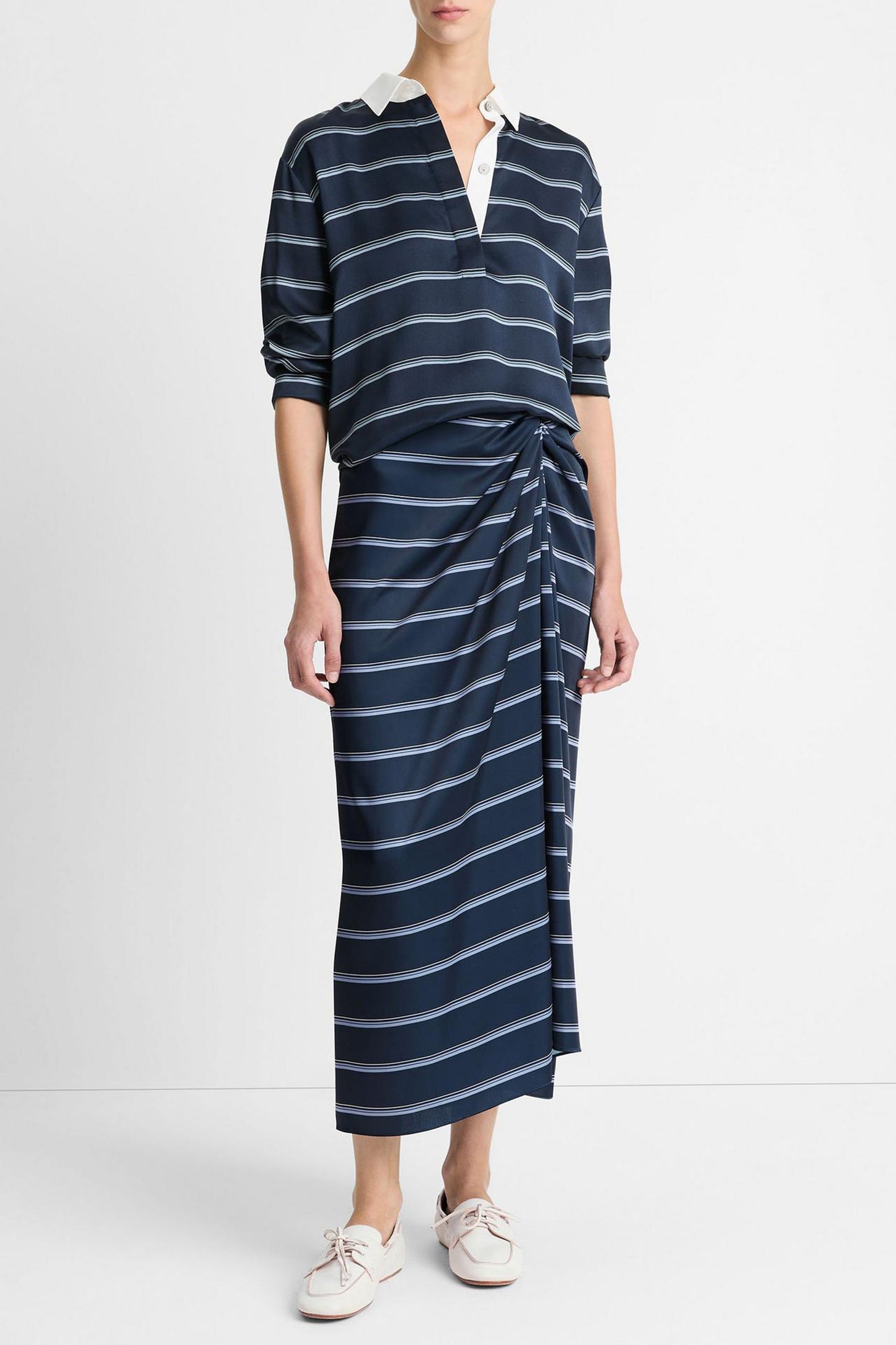 Bluse Rugby Stripe in Coastal Blue/SandshellVince - Anita Hass