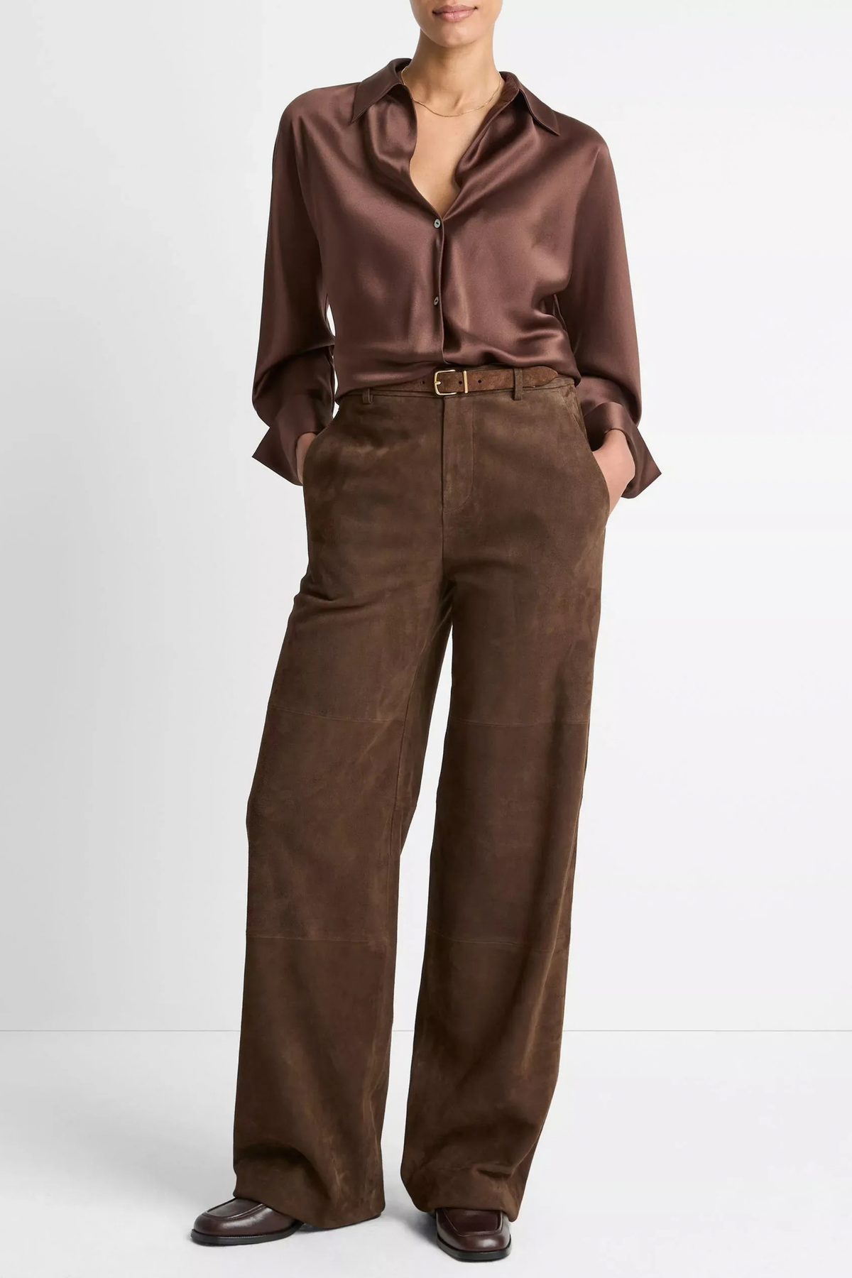 Bluse Bias Silk in Espresso Vince