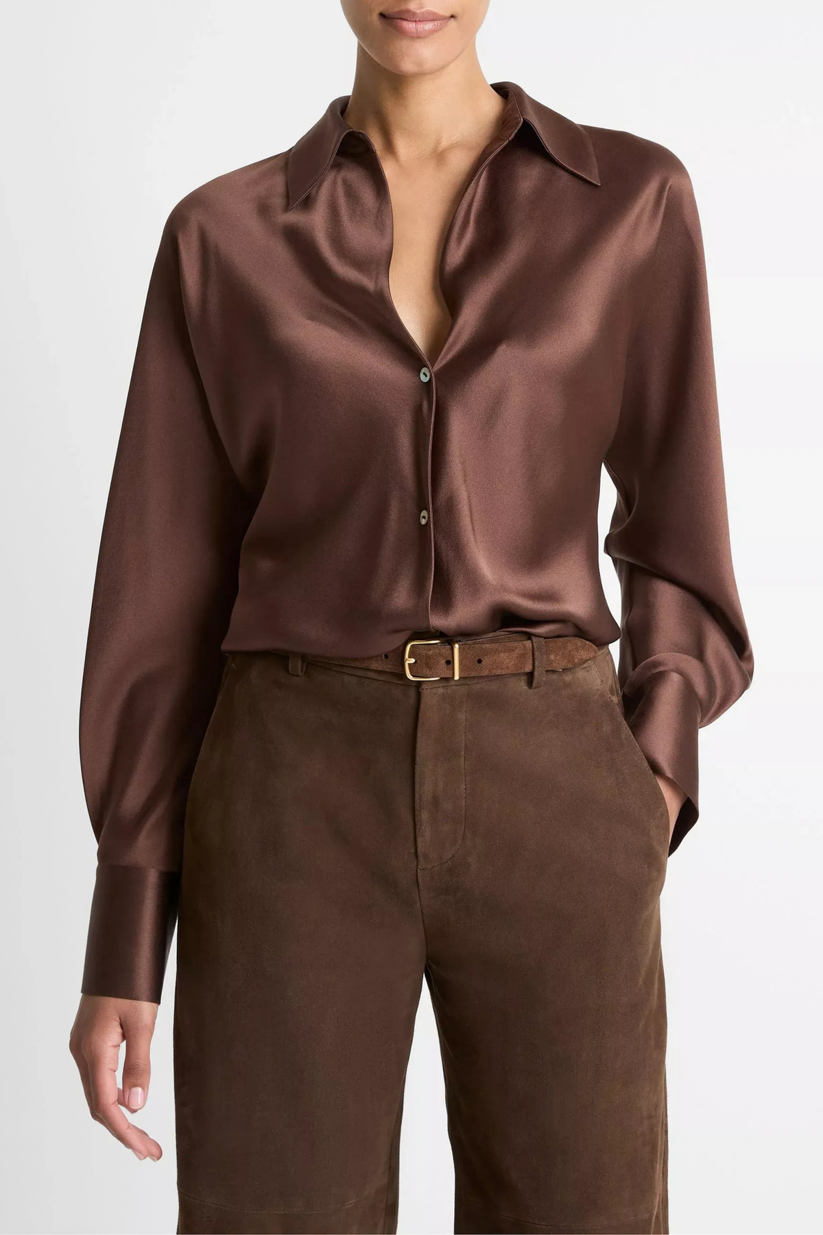 Bluse Bias Silk in Espresso Vince