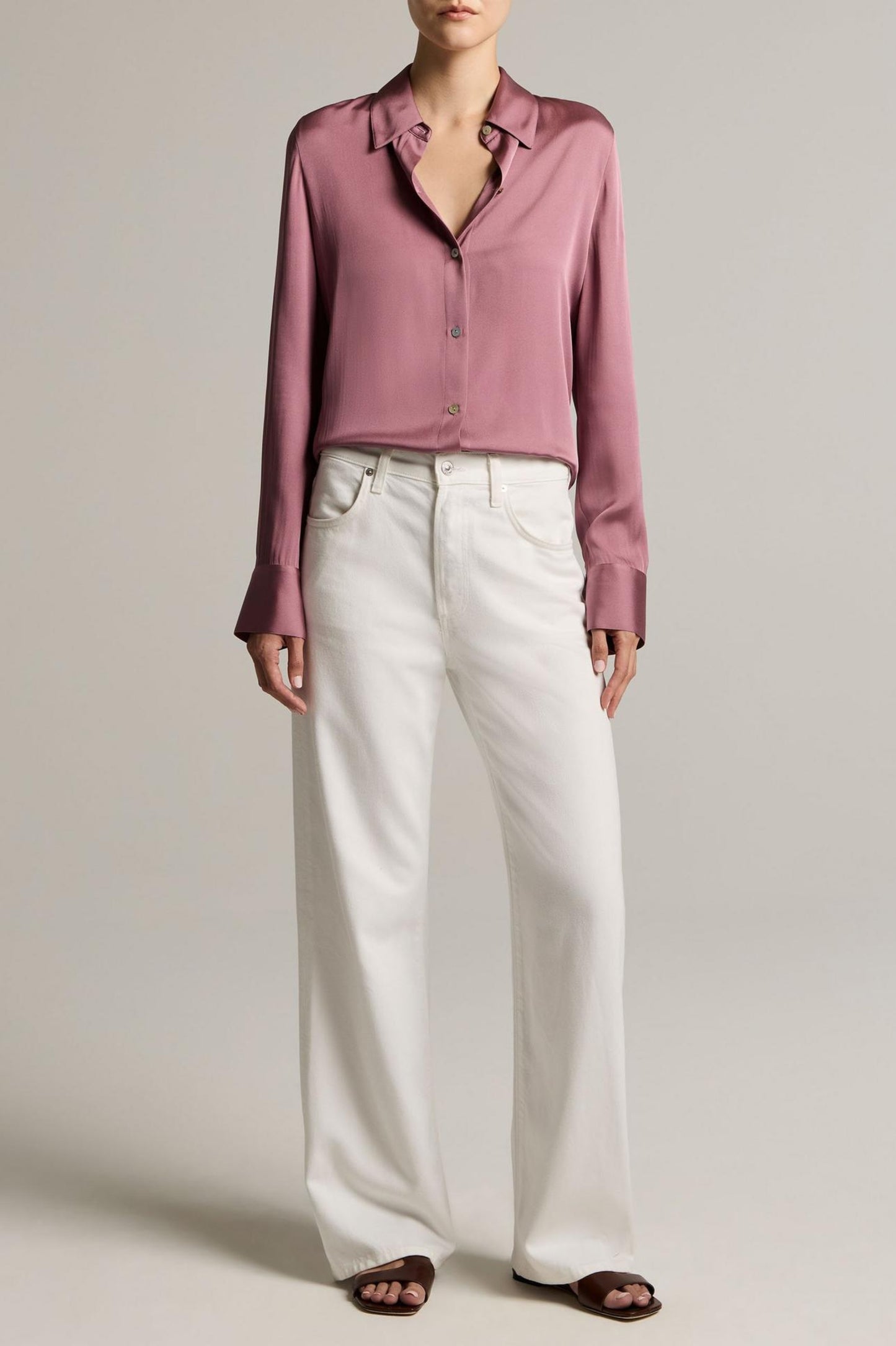 Bluse Slim Fit in Dusty Peony Vince