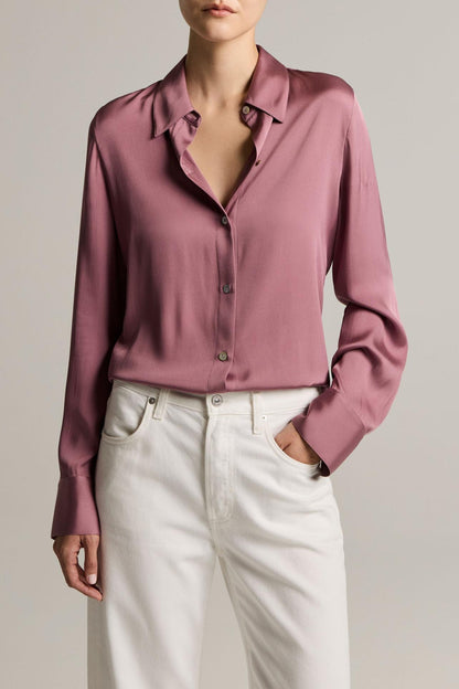Bluse Slim Fit in Dusty Peony Vince