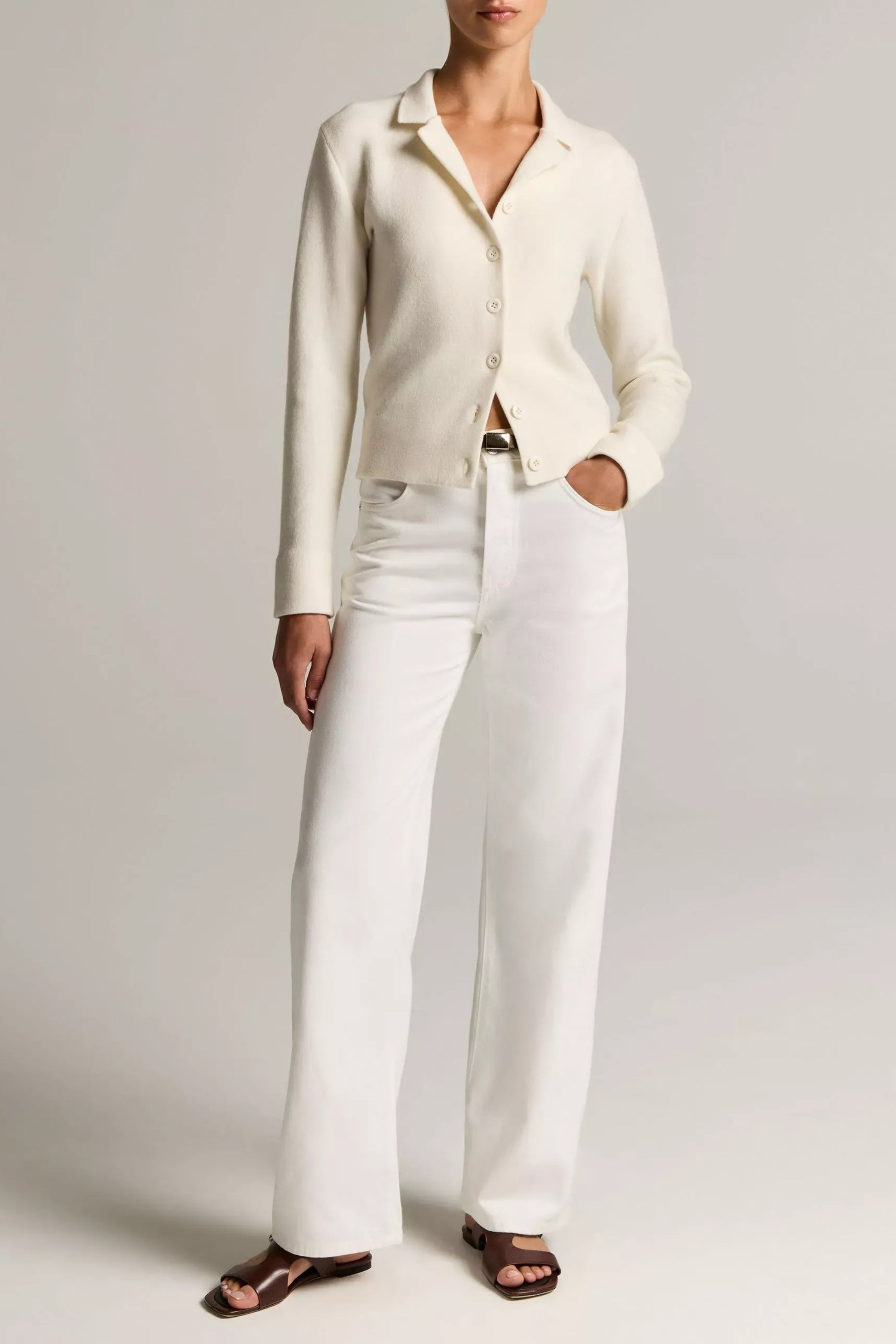 Cardigan Notch in Off White Vince