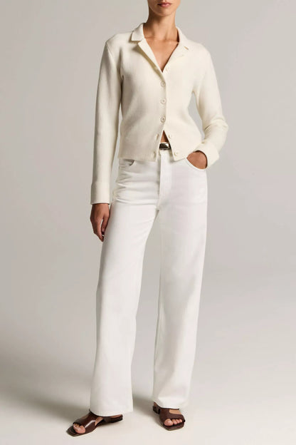 Cardigan Notch in Off White Vince