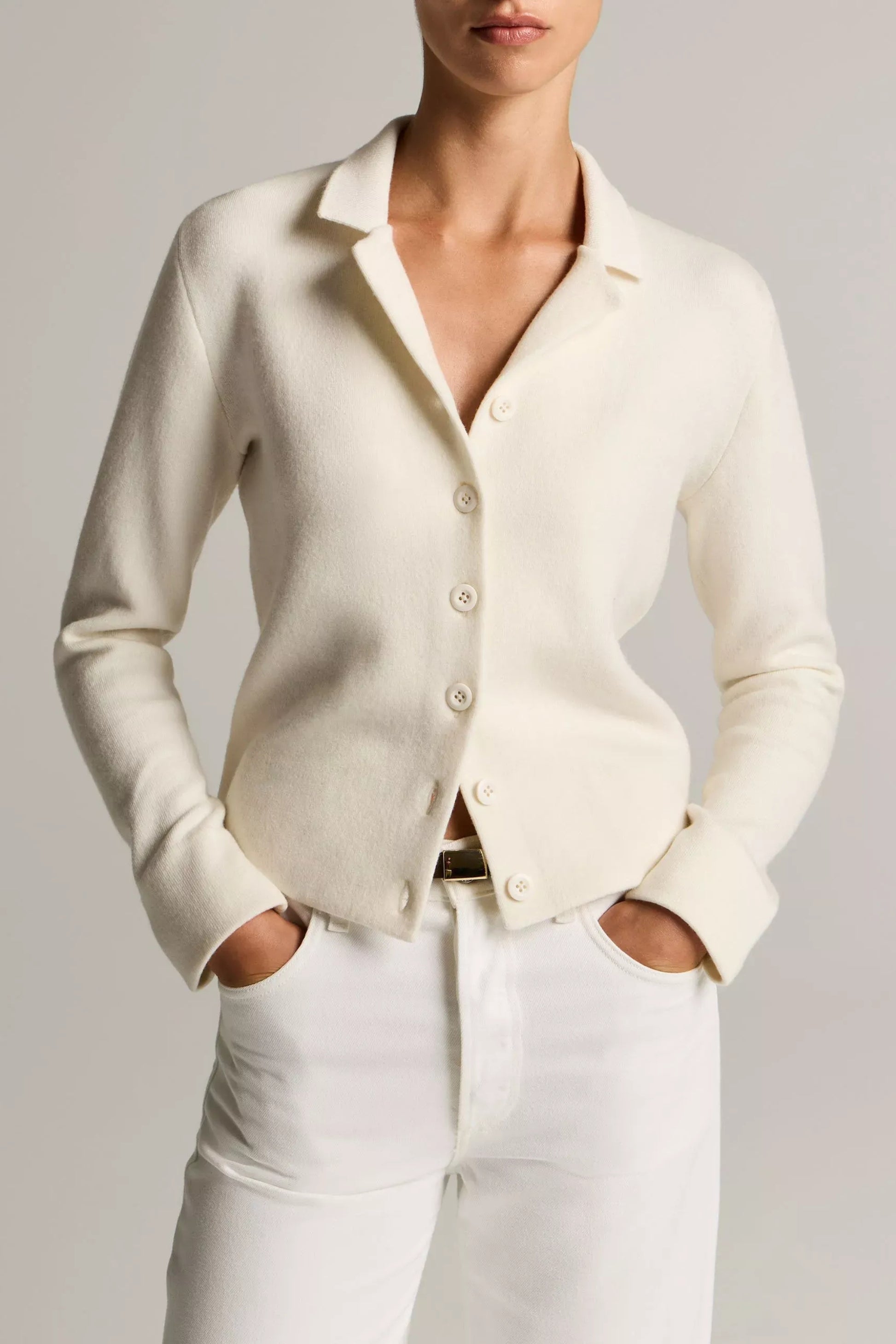 Cardigan Notch in Off White Vince