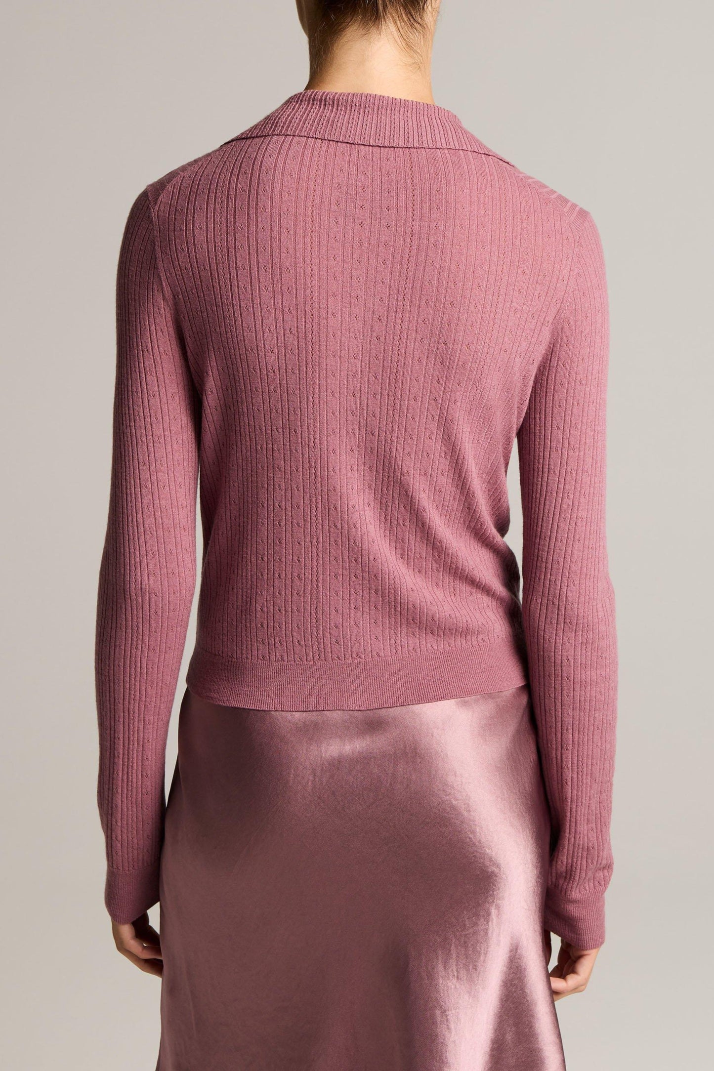 Pointelle Cardigan in Dusty Peony by Vince