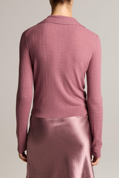 Pointelle Cardigan in Dusty Peony by Vince