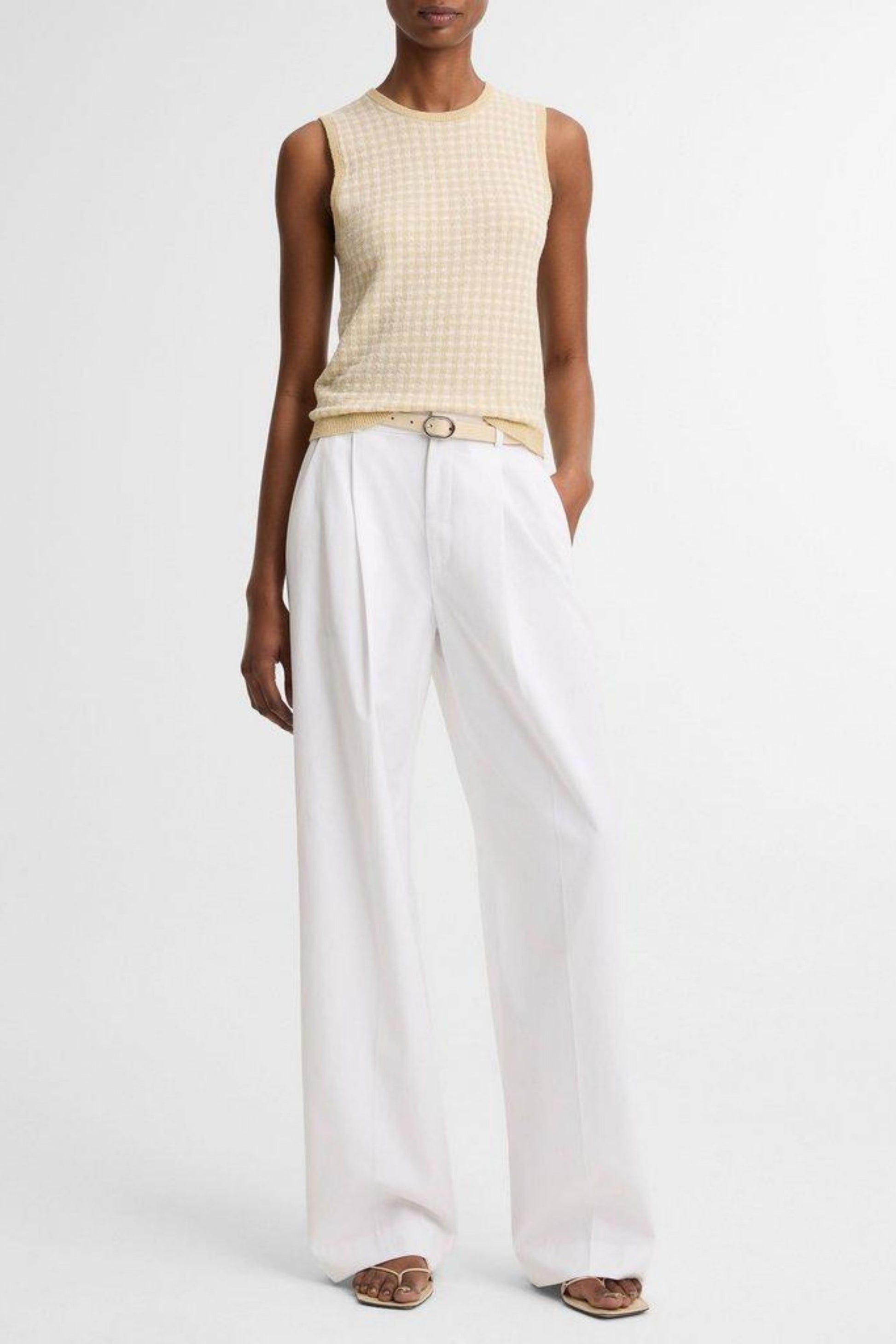 Pantaloni Camille in Optic WhiteVince - Anita Hass
