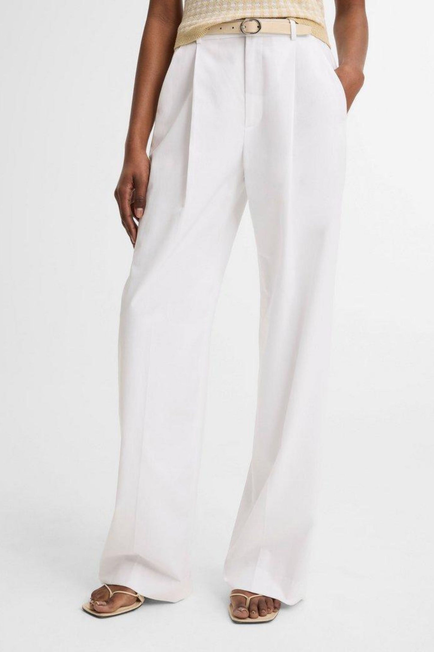 Pantaloni Camille in Optic WhiteVince - Anita Hass