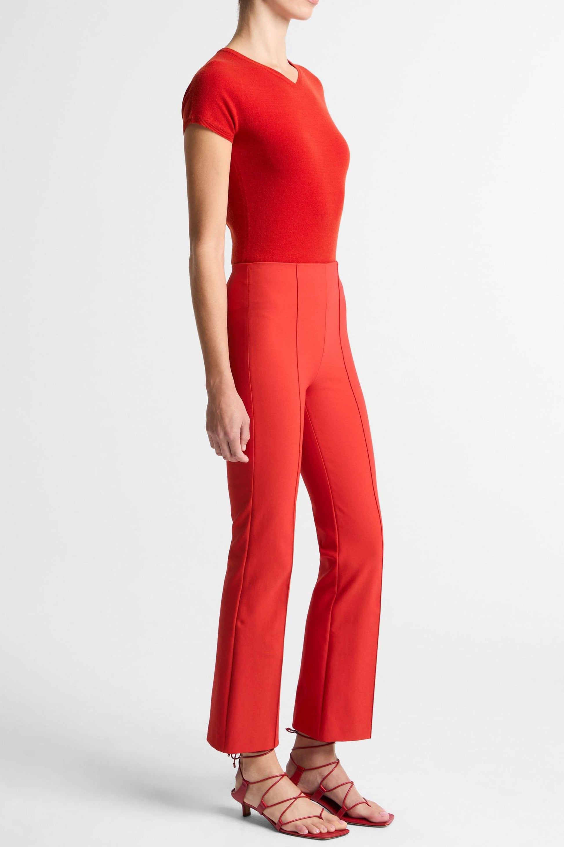 Niki Crop Flare Pants in Dark Poppy by Vince - Anita Hass