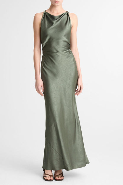 Kleid Twist Shoulder in Pine Grove Vince