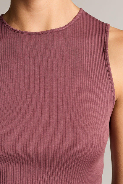 Tanktop Rib Shell in Deep Mauve Vince