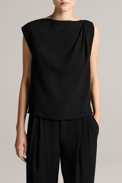 Top Draped Shoulder in Schwarz Vince