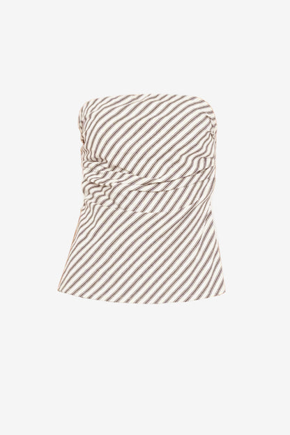 Top Nora in Brown Topaz Stripe