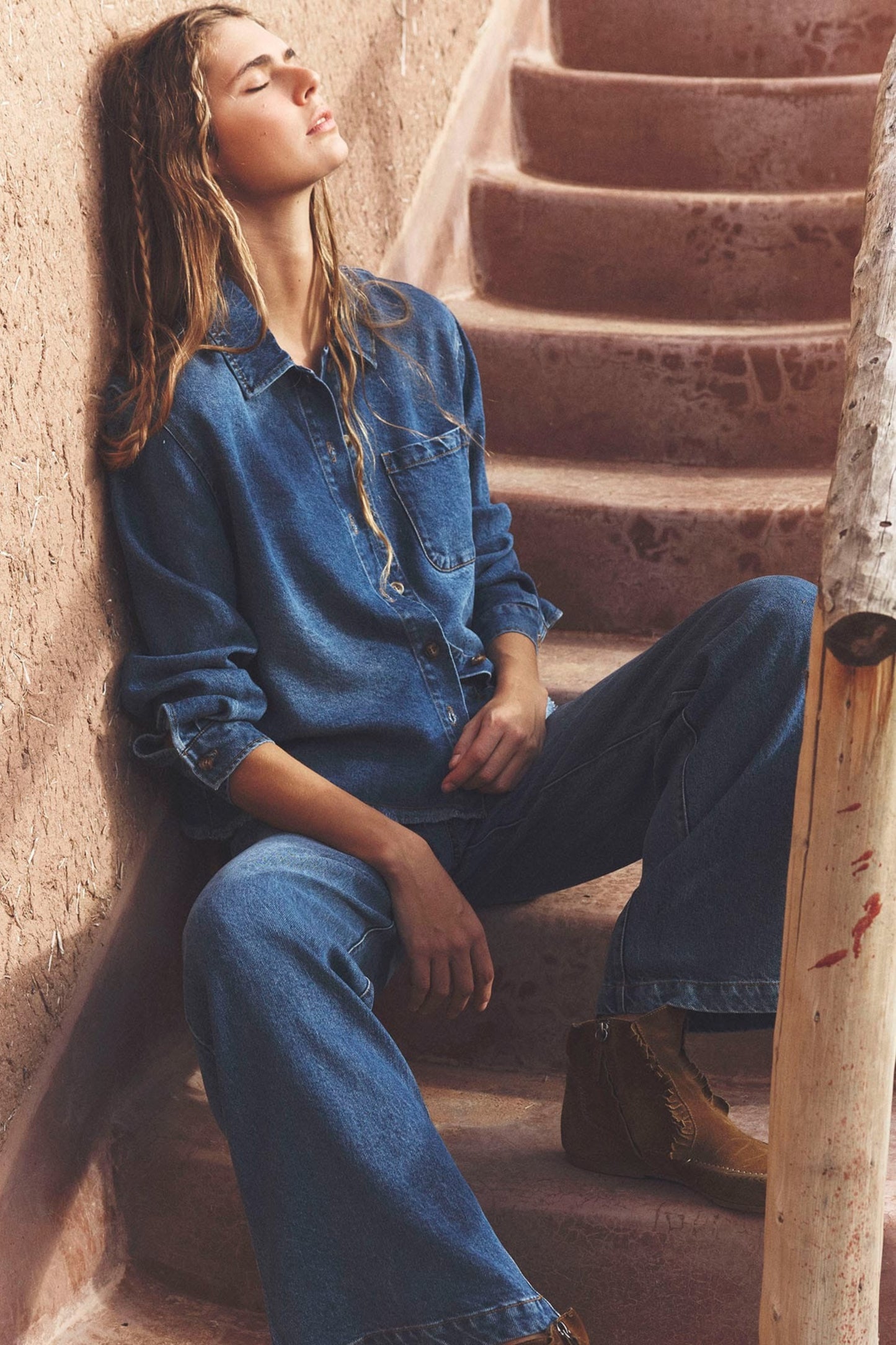 Jeansbluse Ben in Meridian Blue Xírena