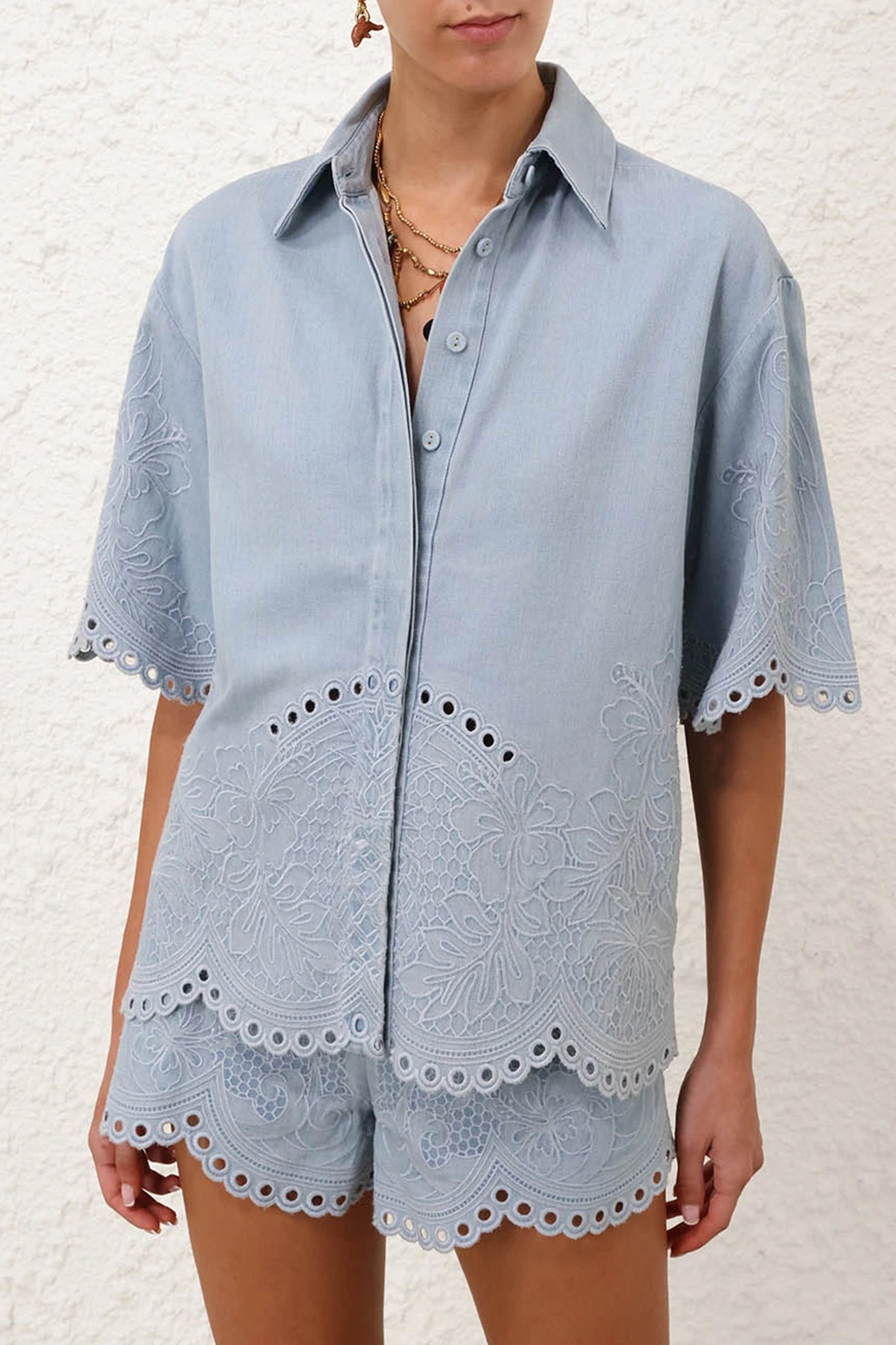 Bluse Daylight Denim in Ice StormZimmermann - Anita Hass