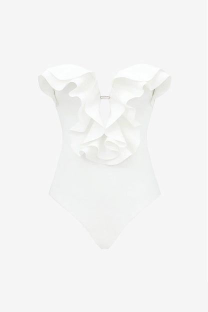 Solstice Plunge Swimsuit in Ivory