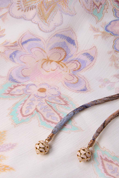 Blusa Luna Billow en azul crema con estampado de paisley de Zimmermann - Anita Hass