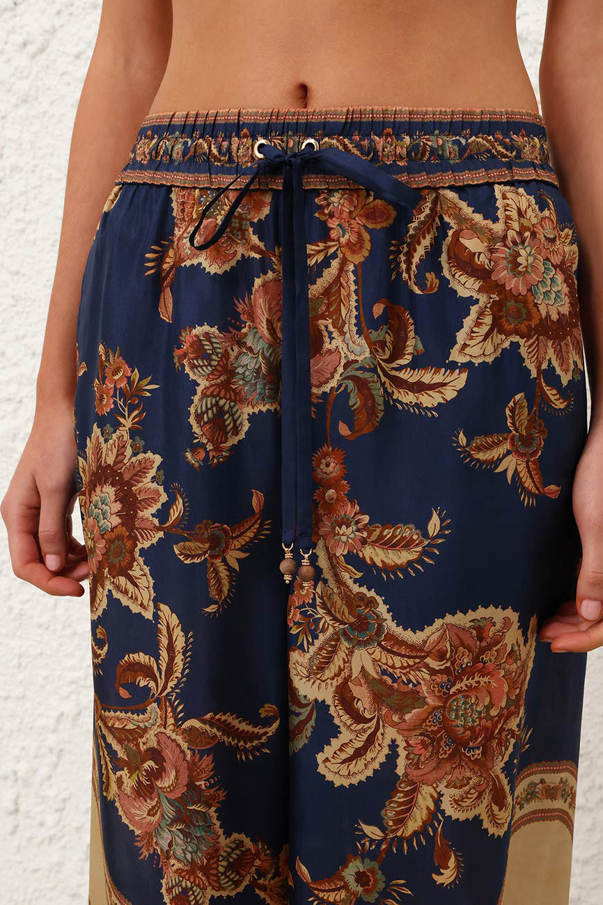 Aster Pants in Navy Jacobean